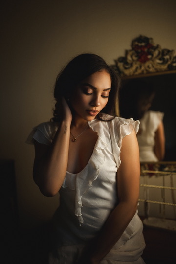 Kierra Sari in a quiet editorial portrait