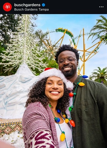Kierra Sari in holiday campaign work at Busch Gardens
